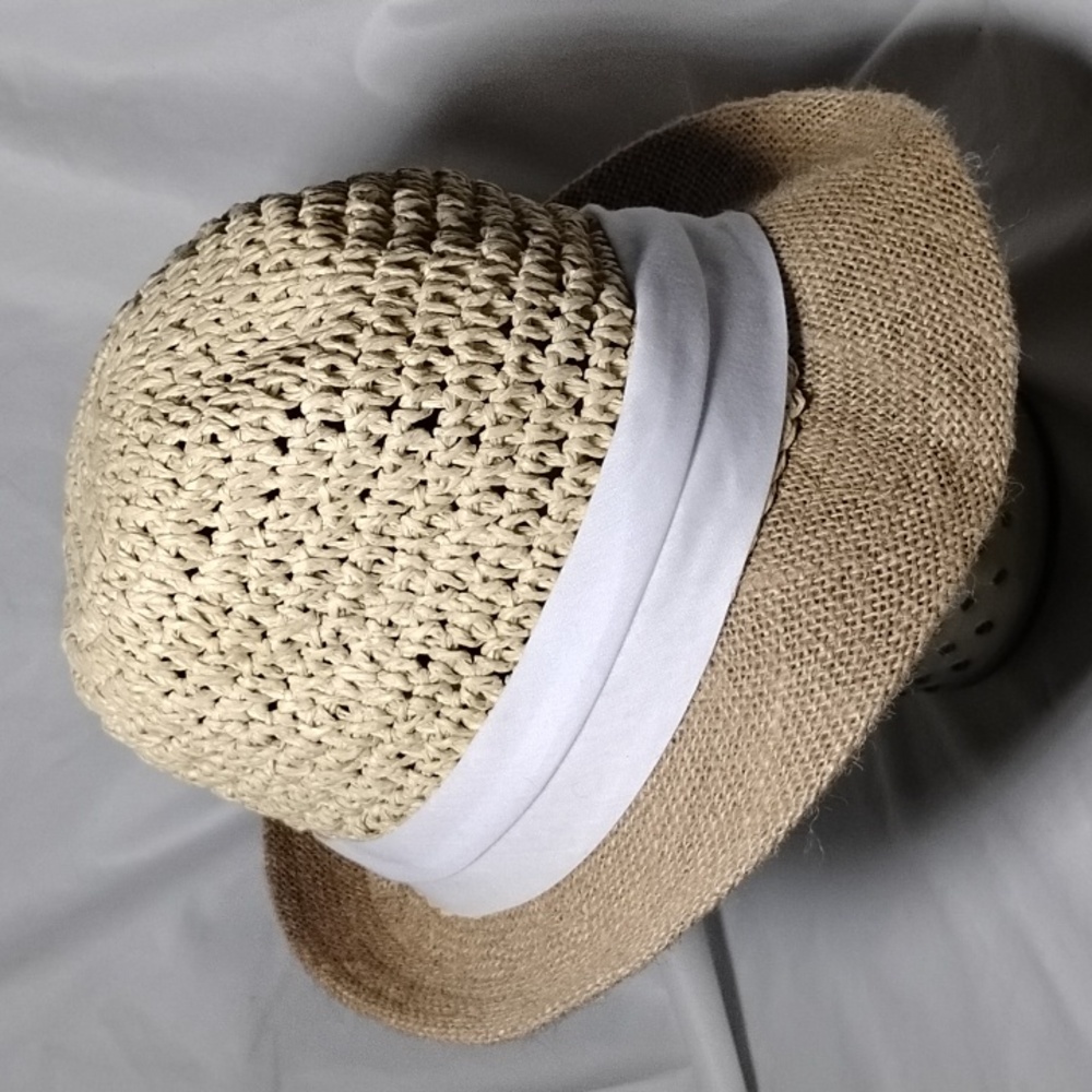 Fedora Straw Paper Yarn Hat Jute Brim Steve Madden Women's OS